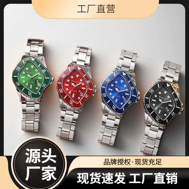 Мужские часы Rolex Submariner, зеленые, с кросс-бордерным дизайном, кварцевые, оптом.