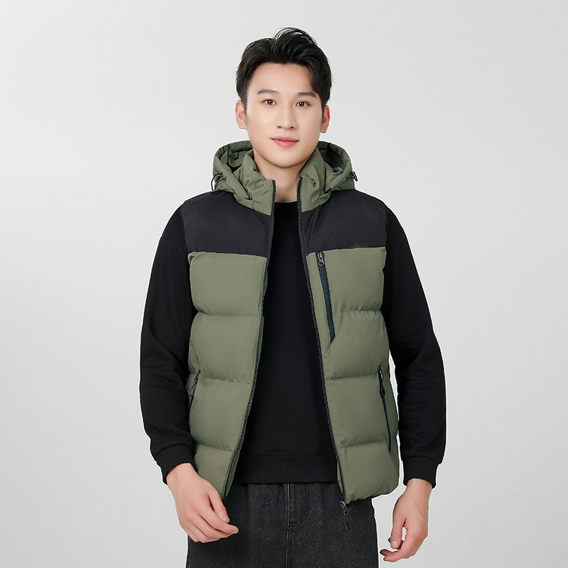 Chaleco de hombre nuevo multi-bolsillo impermeable al aire libre chaleco con sombrero extraíble chaleco de pan chaleco de hombre