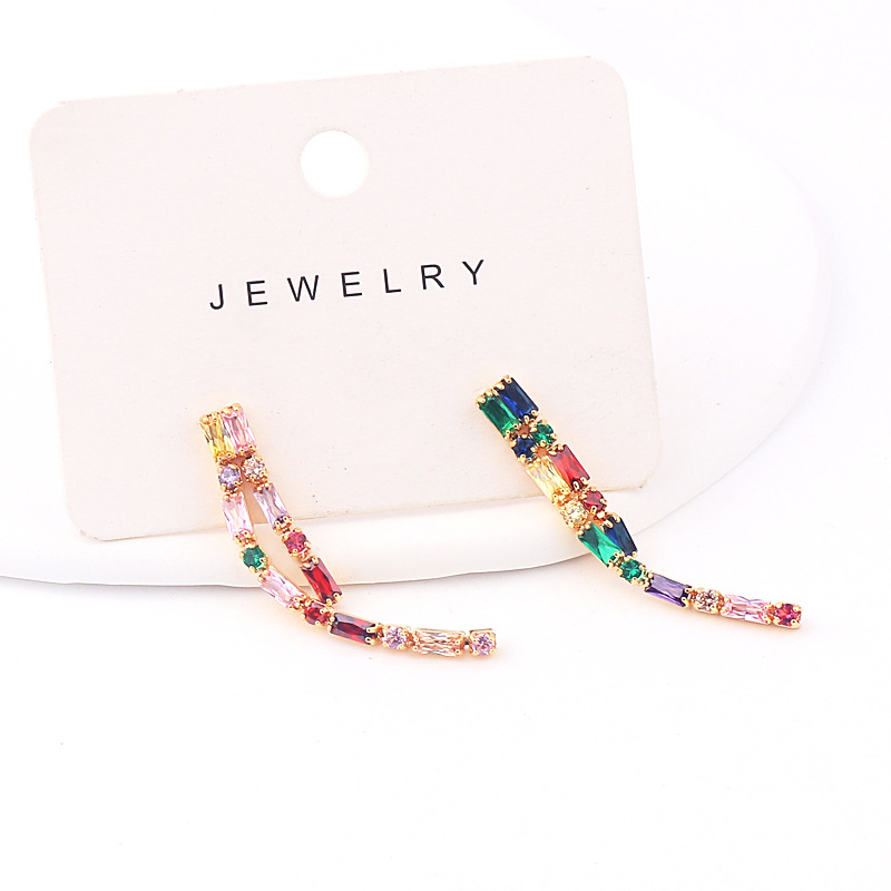 Simple Style Tassel Copper Earrings Plating Zircon Copper Earrings