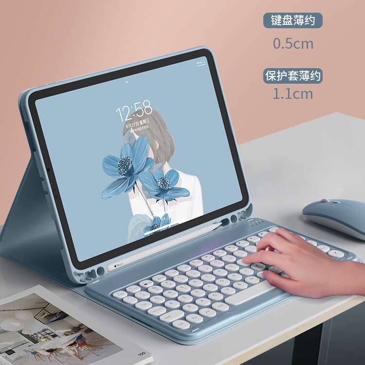 Suitable for Samsung Galaxys9 Bluetooth Keyboard Case A7Litet500 Pen Slot Soft Shell Protective Cover P610 Leather Case