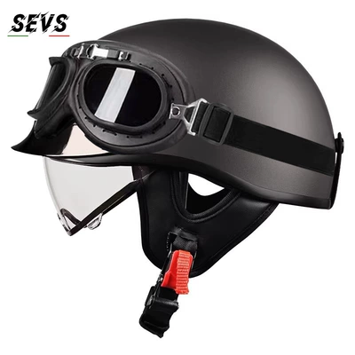 and women, summer scooter half, Motosiklet kaskı (dəbilqə) - metallic-gray-transparentblack-frame-glasses-m