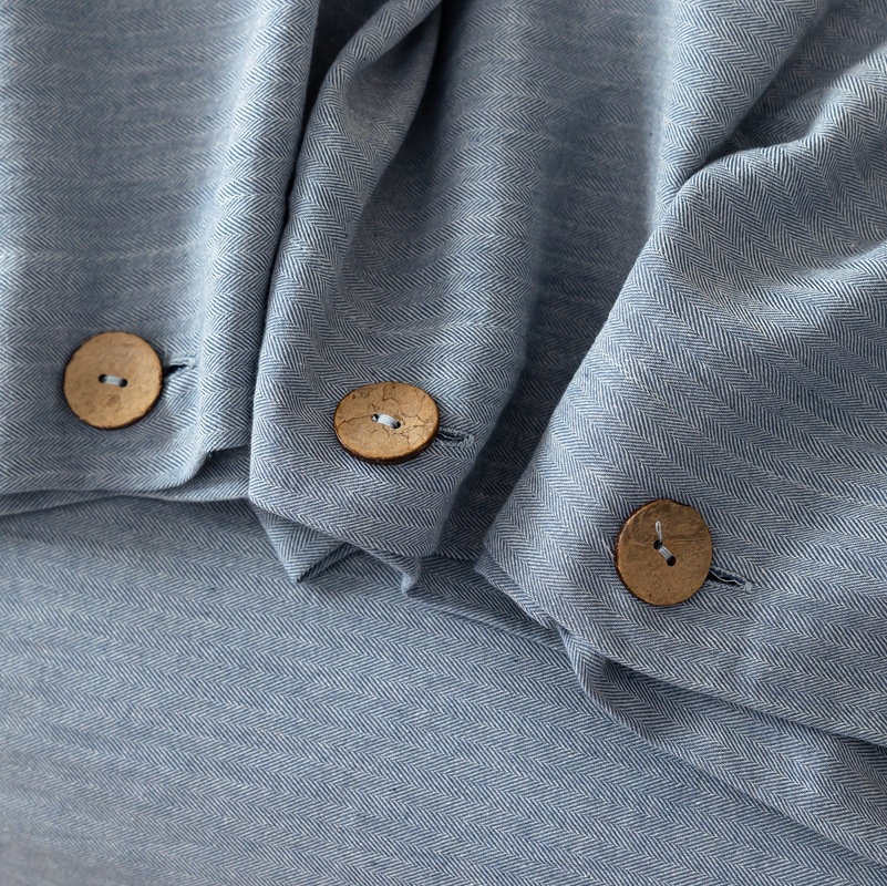 跨境A类轻奢立体提花色织全棉水洗棉四件套纽扣纯色被套床单批发