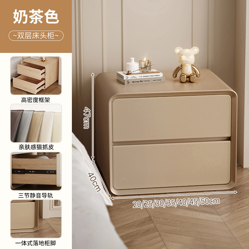 Mesa de cabecera negra dormitorio doméstico de madera maciza 2025 nuevo pequeño gabinete de cabecera de dormitorio simple almacenamiento armario
