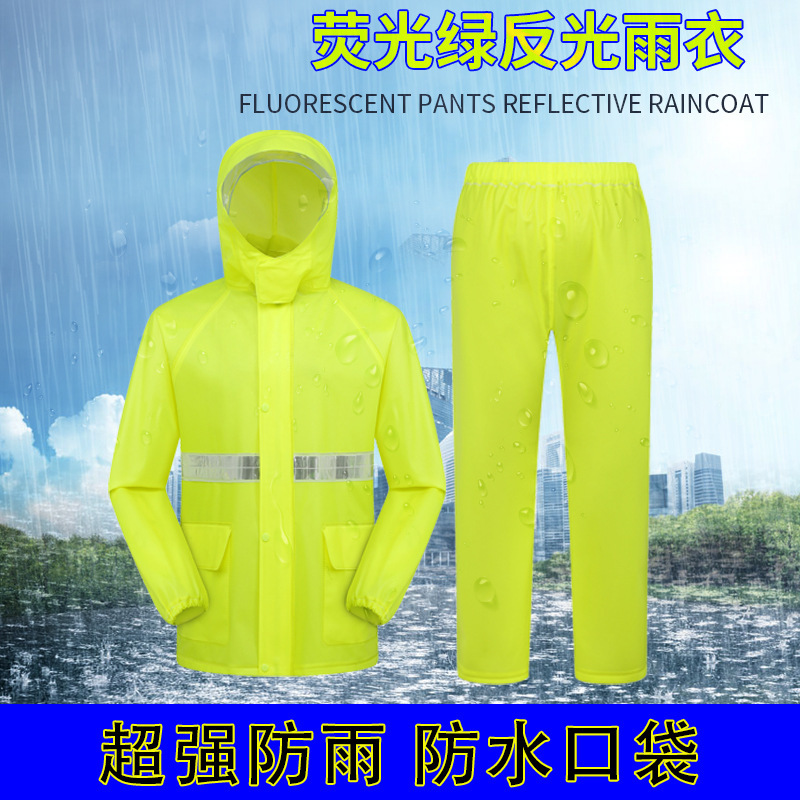 Extra Large Raincoat and Rain Pants Set, Takeaway Rider Equipment, Rainproof Men's Special Delivery Cycling Takeaway Rider Waterproof Clothing