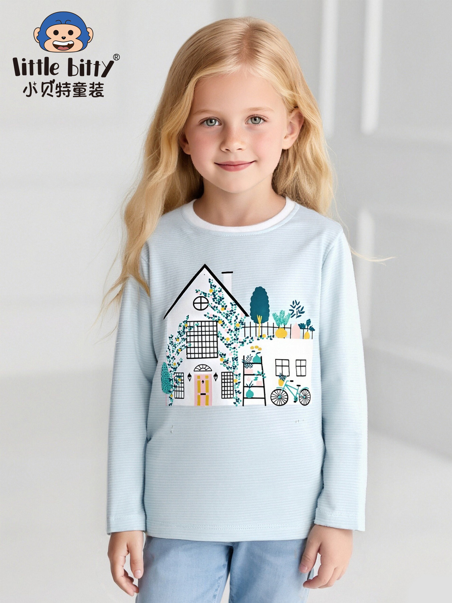 European and American Cross-Border New Autumn and Winter Kidsren's Long-Sleeved T-Shirts for Boys and Girls Cartoon Casual Fashion Printed Knitted Tops