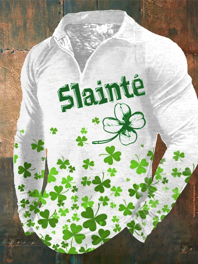 Camiseta de manga larga de estilo retro americano con estampado digital para hombre otoño nueva camisa POLO con cremallera MB14