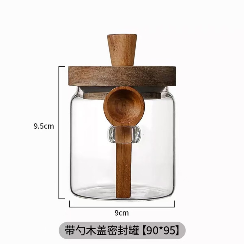 卸売大容量ガラス密封瓶高ホウケイ酸ガラスコーヒー保存瓶キッチン蓋とスプーン保存瓶|undefined