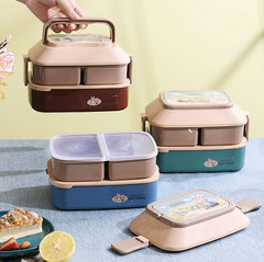 Small 1000ml microwaveable double-layer student men and women lunch box for work with fruit box picnic box 