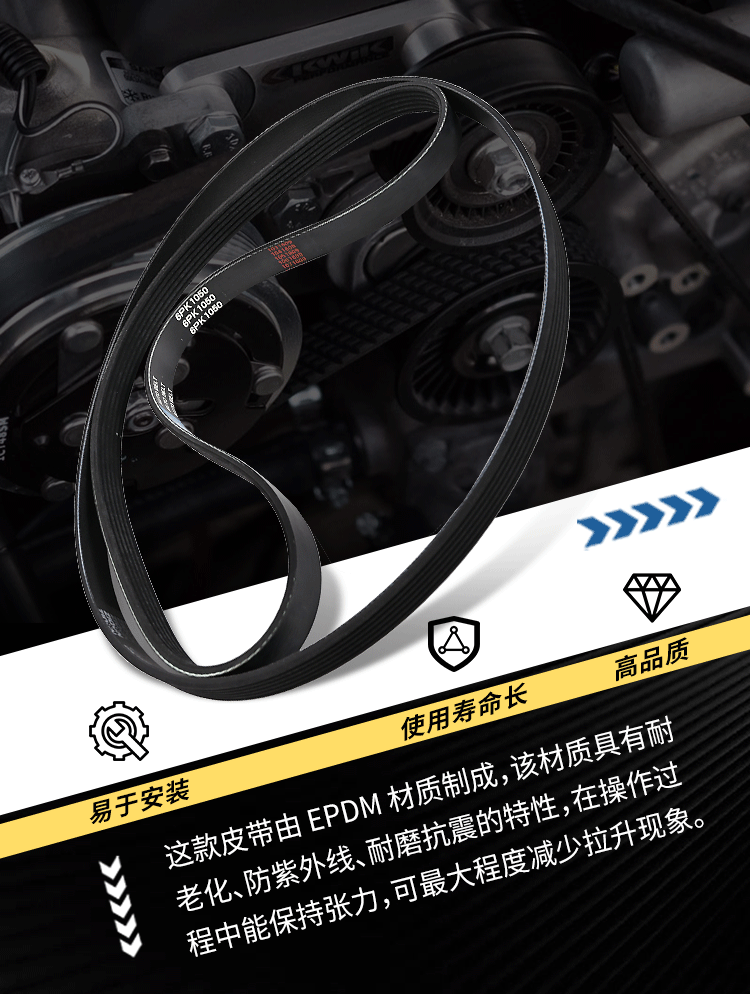 [Cross-Border Supply] 6Pk1050 Car Belt Suitable for Audi A3 Volkswagen Golf V