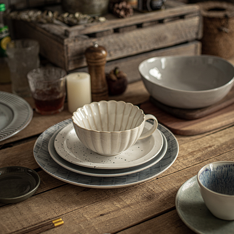 [Vajilla de cerámica caja ciega bolsa de la suerte] Placa de hogar de estilo retro taza de alto aspecto tazón entrega aleatoria ligeramente defecto