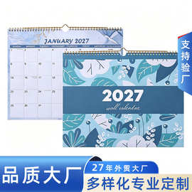跨境挂历2027年规划师挂墙式日程月计划日历英文版年历定制图案