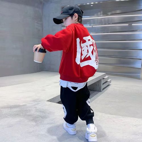 Children's clothing boys' suits spring and autumn 2024 new children's sports handsome middle-aged and older boys casual two-piece sets trendy