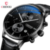 晨曦 Universal bracelet, men's watch, calendar for black leather, waterproof quartz watch strap