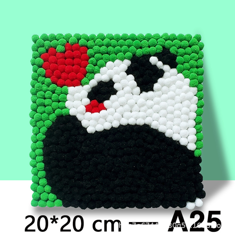 20cm毛球画自粘款胶水款手作店摆摊儿童益智diy毛球粘贴材料包|undefined