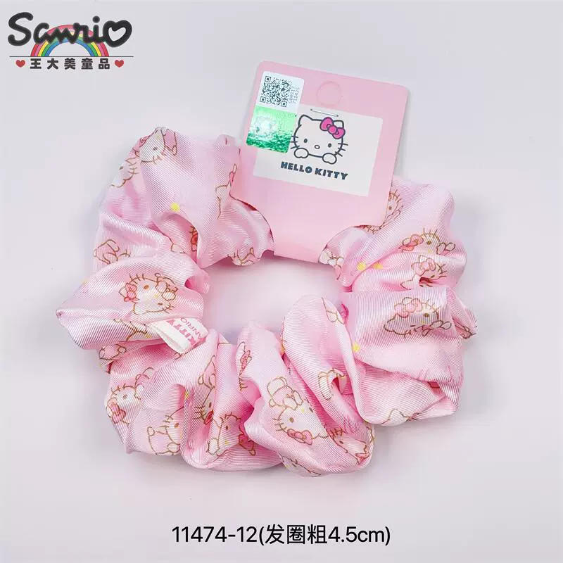 Sanrio тканевое кольцо для волос KT Cat Curomi, для девочки, хвостик, милый высокий объёмный бант