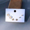 Silver needle, design earrings from pearl, silver 925 sample, trend of season, cat's eye