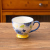 Ceramics, capacious cute Scandinavian coffee cup with glass