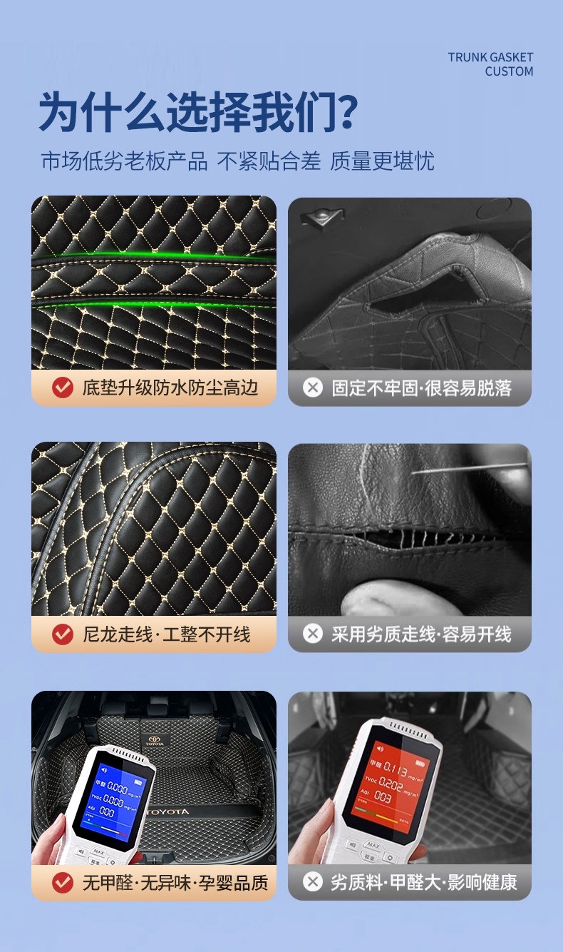 26 models of Toyota RAV4 rear trunk mats, full coverage interior modification, waterproof and wear-resistant RAV4 trunk mats