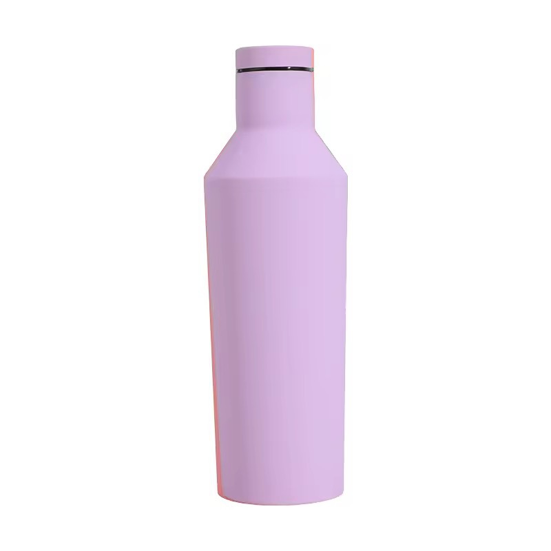 Nuevas botellas de acero inoxidable transfronterizas deportivas portátiles al aire libre tazas térmicas de estilo americano botellas de vino se pueden fijar logotipo
