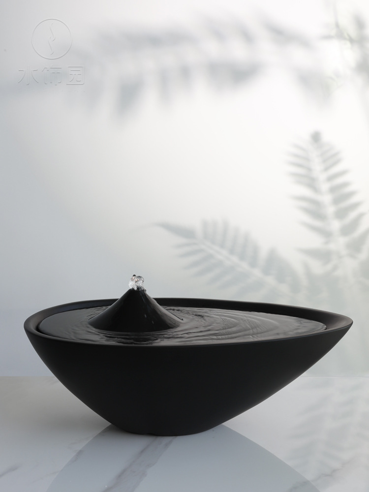 创意流水喷泉摆件水钵循环水景小品禅意山水现代简约户外室内装饰