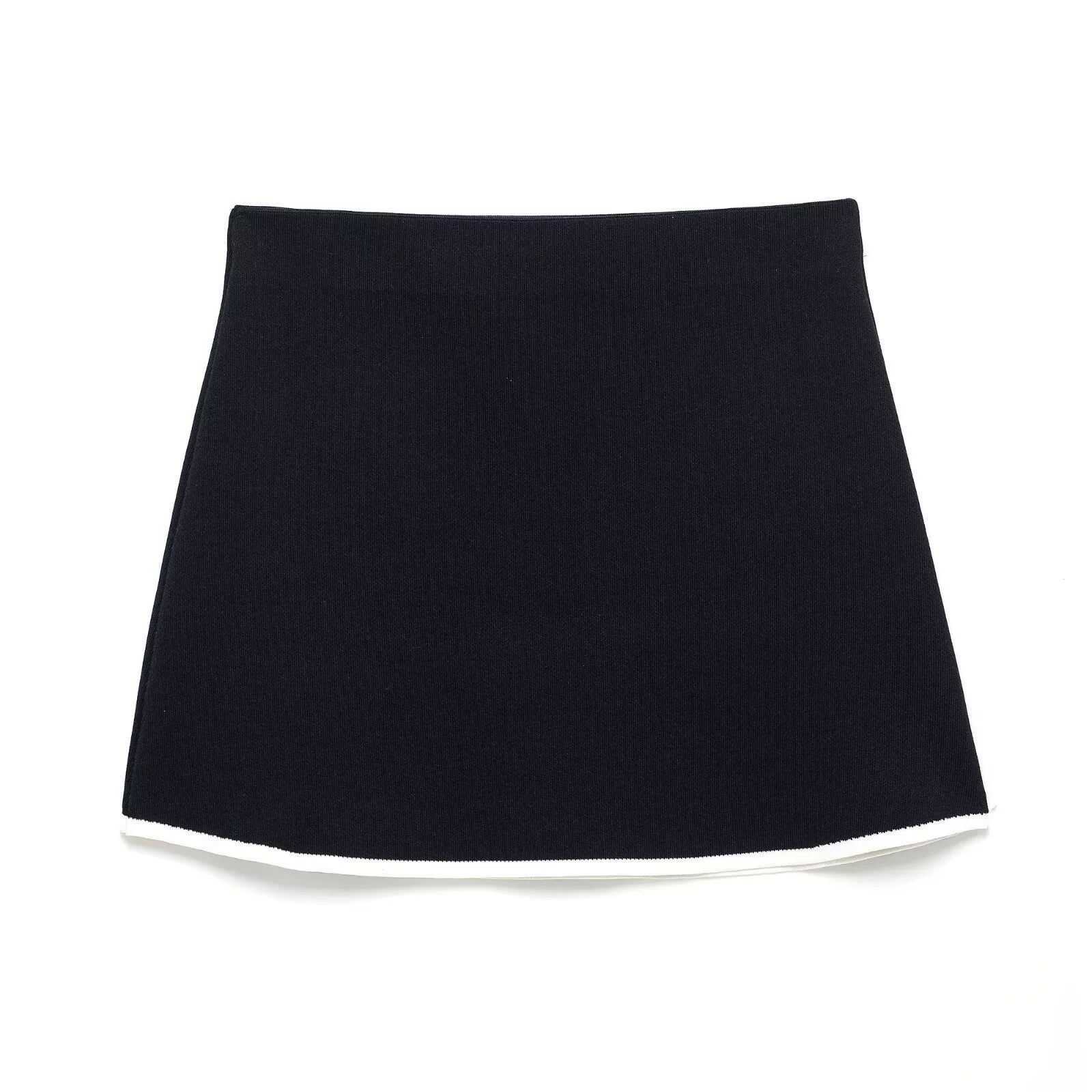 ZA2025 spring new European and American style women's color-blocked trim knitted jacket 4192031 mini skirt 4192032