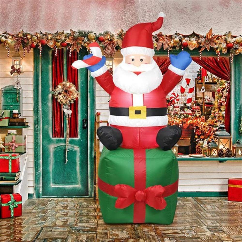 Venta caliente transfronteriza 1,8 m bolsa de regalo Santa Claus inflable Navidad escena Decoración Accesorios de Navidad suministros