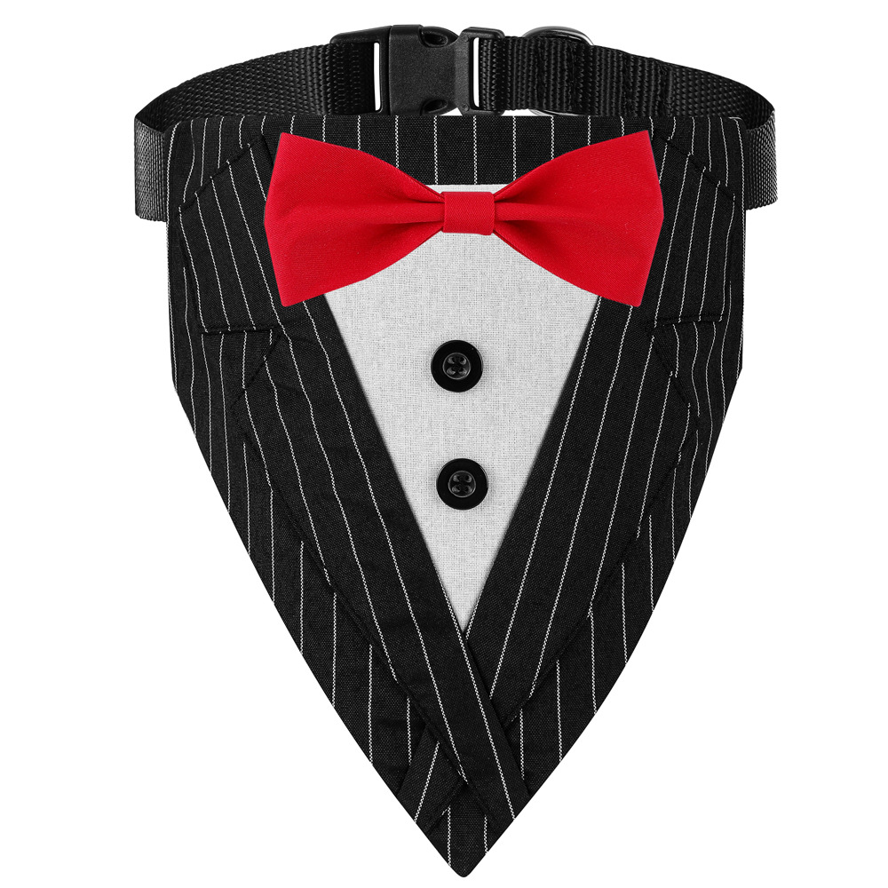Cross-border exclusivo nuevo traje popular perro triángulo bufanda corbata mascota perro saliva toalla bufanda de la boda