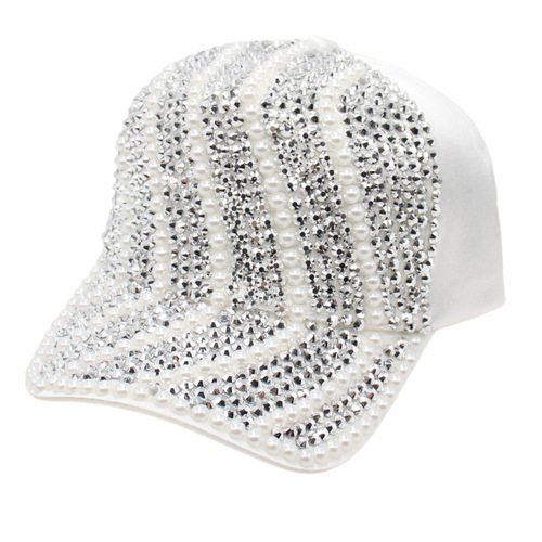  New Women's Korean Style Duckbill Cap Casual Water Diamond Baseball Cap Glitter Sun Hat Handmade Light Board Hat Trendy