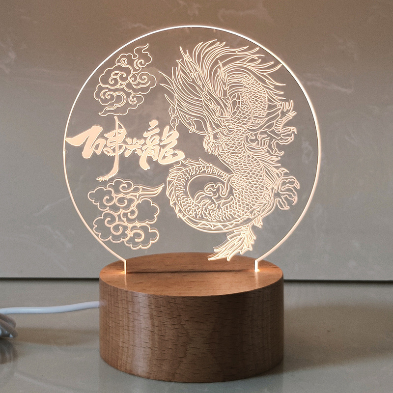 メーカー卸売クリエイティブホリデー記念 3D ナイトライトブナ単色アクリル記念ギフト小さなテーブルランプのカスタマイズ|undefined