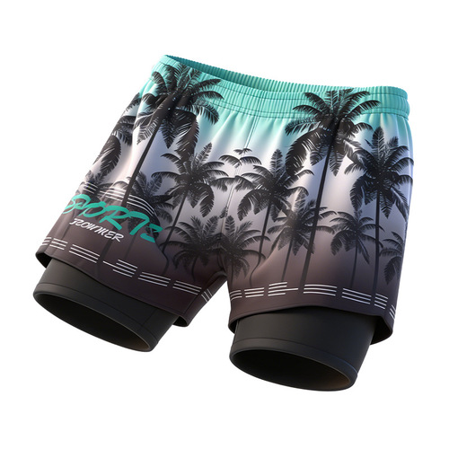 Swimming trunks for men in hot springs, anti-embarrassment loose pants, new double-layer beach trunks, swimming quick-drying shorts, adult men's style