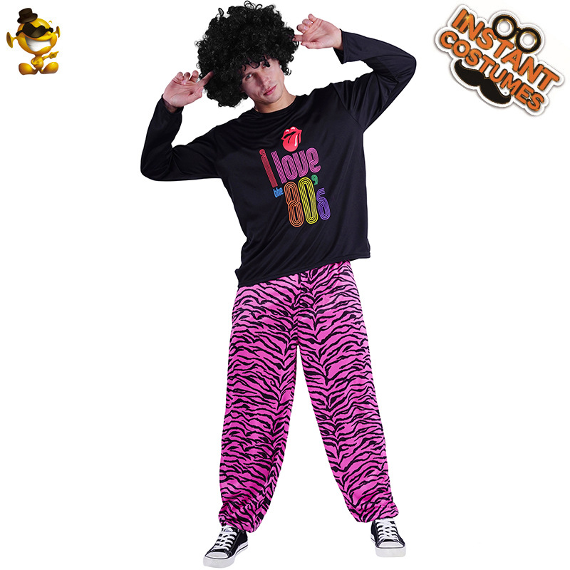 Adulto Hombre 70 años retro hippie Disco Disfraz Hombre ROCK Rock Hippy Disfraz