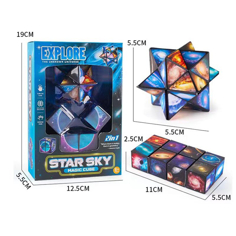 starry sky Infinite Rubik's Cube Two-in-one decompression Rubik's Cube Geometry Rubik's Cube 3D Cube Rubik's Cube Toys Amazing Rubik's Cube