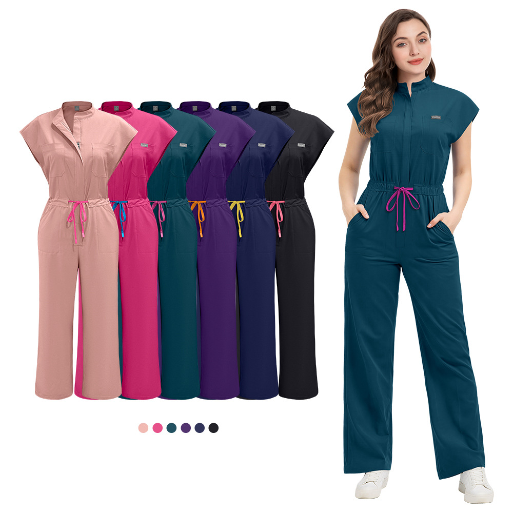 New Cross-Border Foreign Trade Products: Slim-Fit, High-End Scrub Suits, Surgical Workwear, New Solid Color Nurse Uniforms