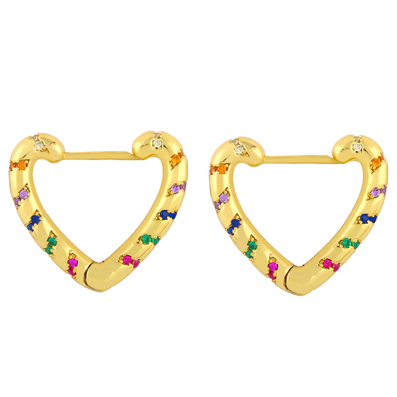 Korean Retro Love Heart Earrings display picture 6