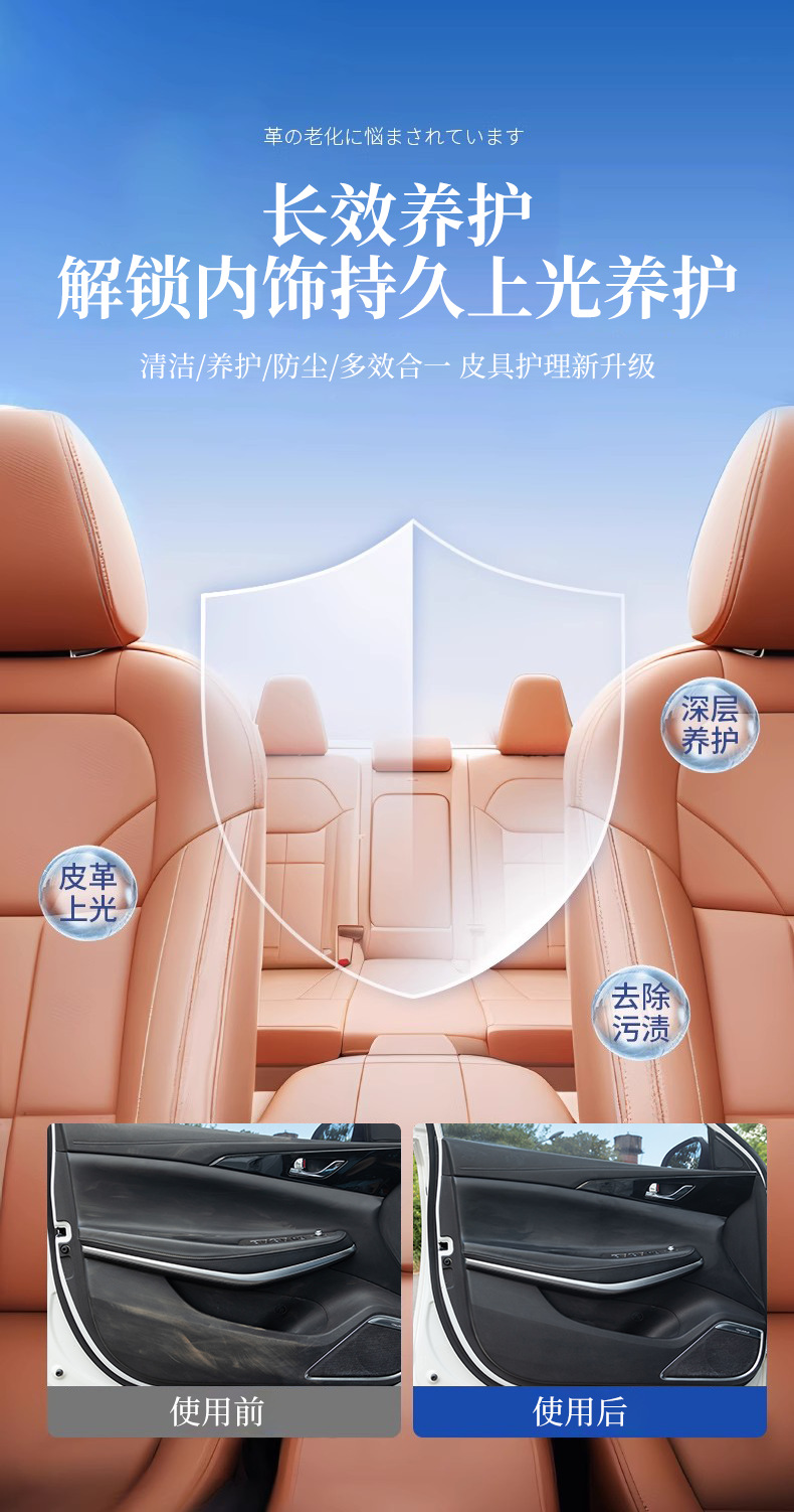 Car Interior Leather Care Cleaning Wipes, Special Powerful Stain Remover and Maintenance Tool for Leather Seats and Coating