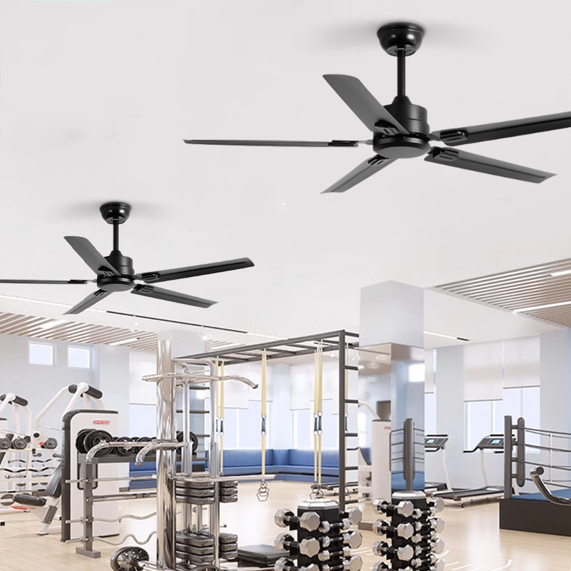 大風力工業風黒色レトロ吊り扇静音インバーターリビングファン灯家庭用商用無灯扇風機|undefined