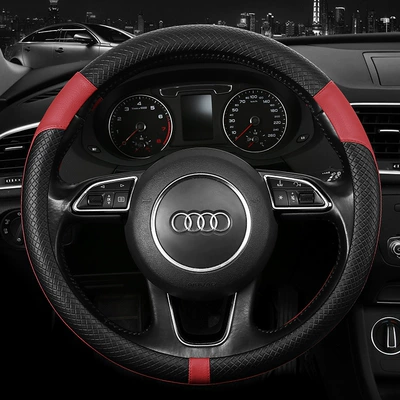 handle cover interior accessories, Steering wheel cover - wine-red-jzj-spliced-38cm