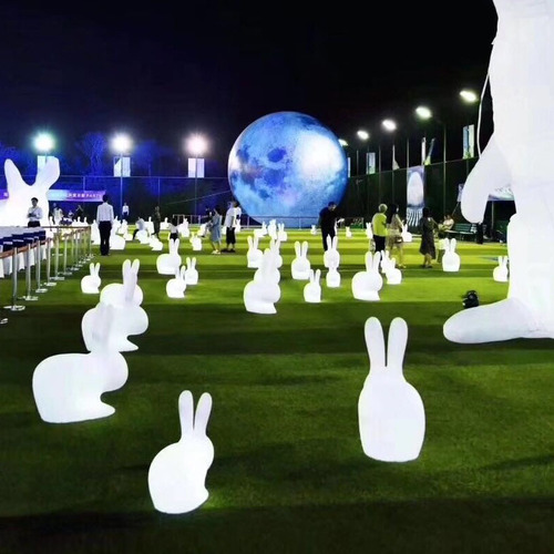 Outdoor Lawn Lamp Little Rabbit Landscape Lamp Villa Courtyard Illuminating Lamp Modern Simple Decor Rainbow Rabbit Table Lamp
