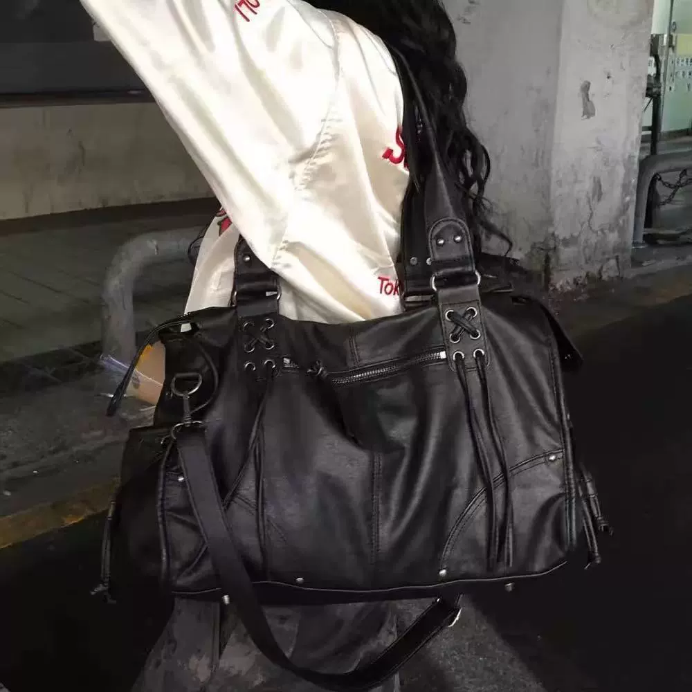 One-shoulder bag (Fancy Club) roomy retro style, adjustable strap, 5 colors
