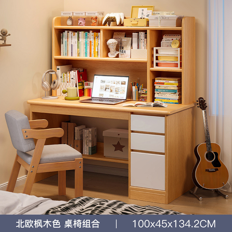 Escritorio de madera sólida escritorio de estudio para estudiantes en el hogar escritorio de escritorio estante de dormitorio escritorio de escritorio para adultos