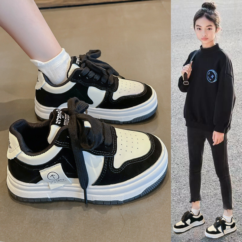 女童板鞋2023春秋新款兒童運動鞋男童軟底休閒鞋中大童防滑小白鞋