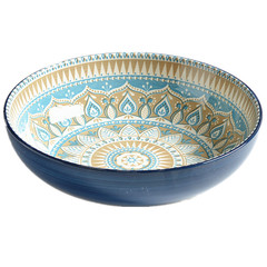BG54 wholesale 8-inch large soup bowl ceramic bowl Bohemian style instant noodle bowl underglaze colorful home use large bowl fruit bowl