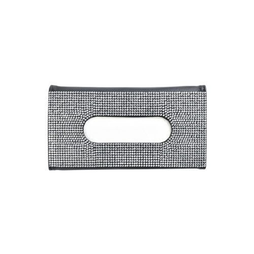Car sun visor tissue box leather seat back diamond tissue holder creative fashion women's rhinestone car tissue box