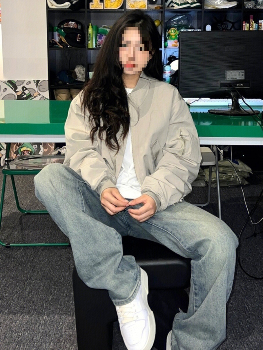 设计感复古棒球服外套男女春秋学生2023新款韩系上衣美式夹克绿色