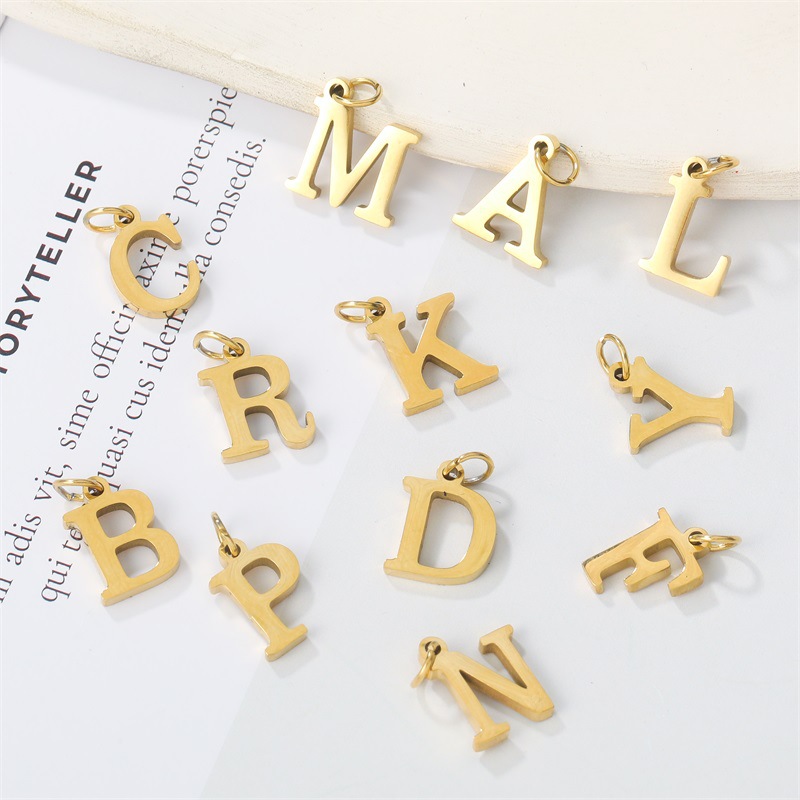 Fashion Letter Titanium Steel Gold Plated Necklace