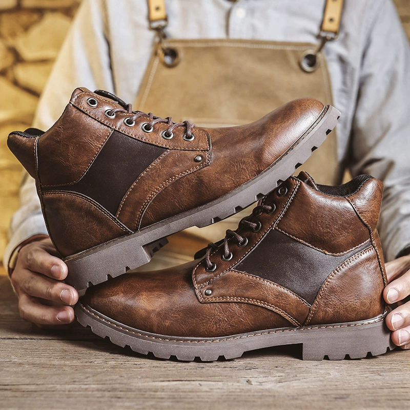 Пользовательские трансграничные мужские кожаные сапоги осенние и зимние короткие сапоги