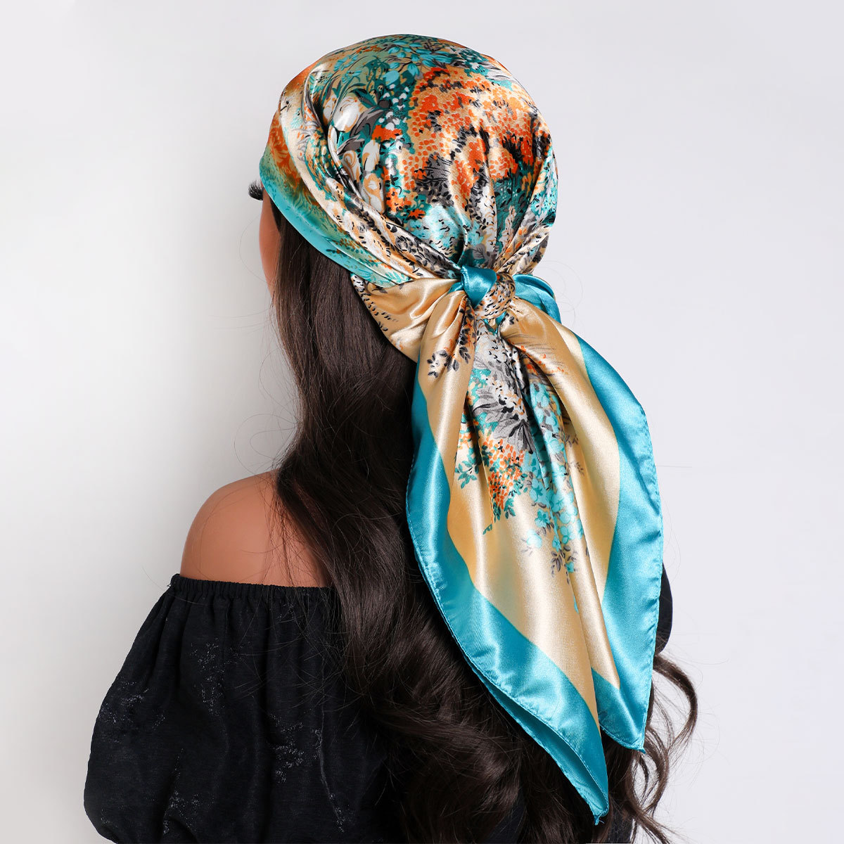 Blommig silkeshalsduk för damer mångsidig sommar-hijab_voghion.com