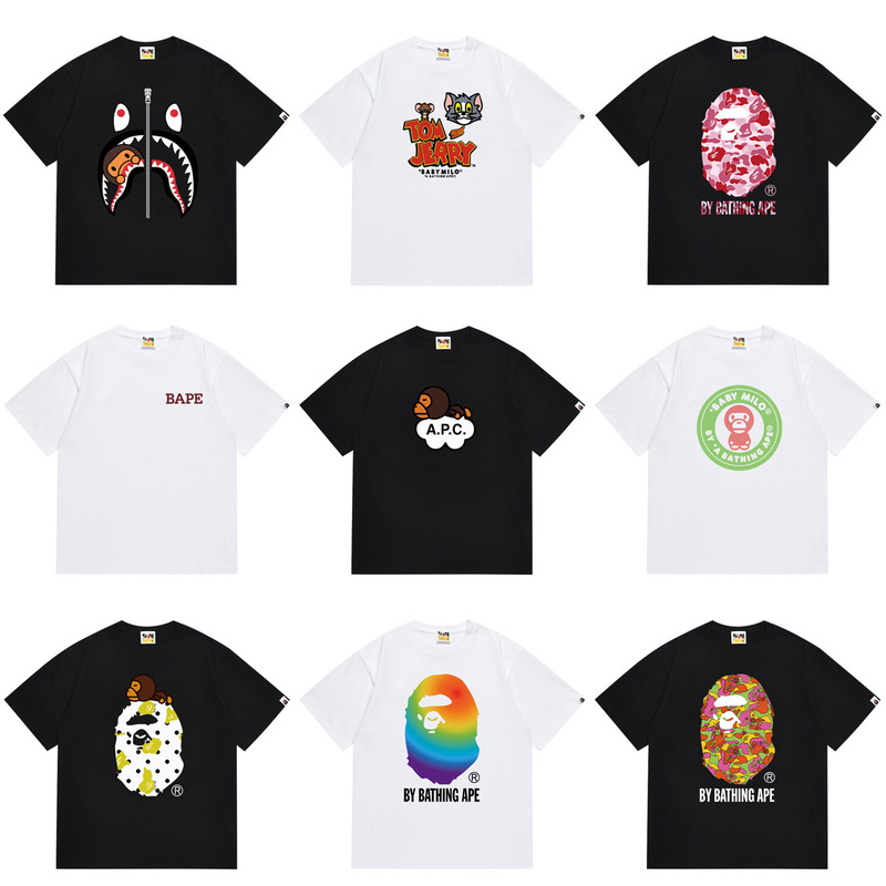 Cross-border supply tide brand BAPE ape head short sleeve a generation of wholesale 270 grams of shark jacket half sleeve T-shirt