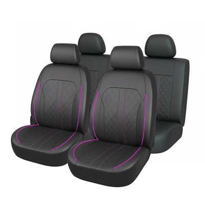Full Leather Pu, Universal for | Universal seat cover - magenta-four-piece-set