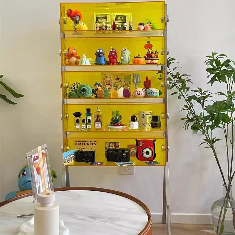 Acrylic Storage Rack Blind Box Ornament Organizer Dopamine Figurine Living Room Display Cabinet Bookshelf Light Luxury Decorative Cabinet